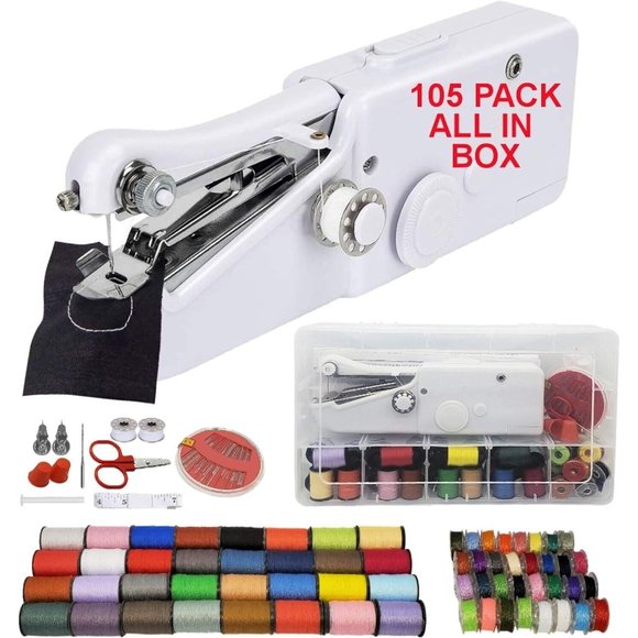 TailorBox Other - 105 PCS Handheld Sewing Machine + Color Thread Kit + Case, Hand Sewing M…